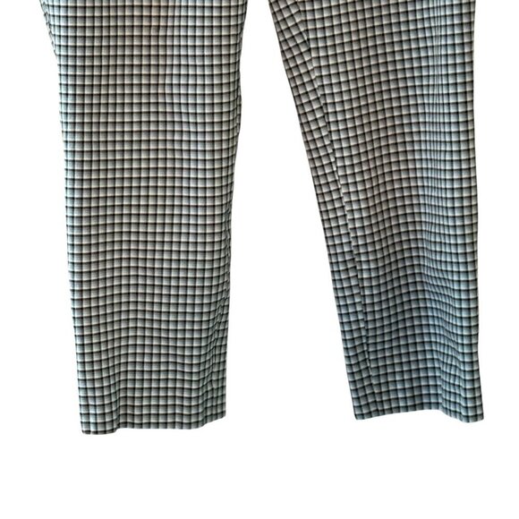 Theory Womens Slim Fit Blue black & White Checkered Dress Pants strech cropped s - Picture 3 of 7